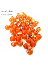 Deluxe Sahara Sunset Orange Brown Glass Bead Mix 8mm ~  Stylish Jewellery Making